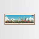 Vladikavkaz Russia Panoramic Travel Poster, Framed Canvas Print or Metal Wall Art, Travel Art, Home Decor, Panoramic Painting, Midcentury Art