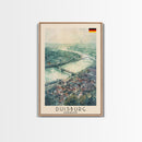 Duisburg, Germany Framed Canvas Print. Ideal Wall Art for Modern Living Room or Bedroom Decor, Stunning Urban Travel Poster.