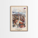 Kayseri Turkey Urban Landscape, Framed Canvas Print, Travel Poster, Wall Art, Home Decoration, Cityscape Decor, Living Room Art, Turkish City