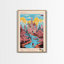 Kurgan Russia Travel Poster Framed Canvas Print, Midcentury Modern Art, Pop Art Wall Decor, Scenic Wall Art, Living Room Decoration, Office Gift