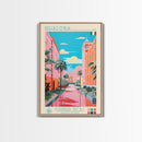 Reggio Emilia Italy Travel Poster Framed Canvas Print, Midcentury Modern Art, Pop Art Wall Decor, Scenic Wall Art, Living Room Decoration, Office Art