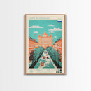 Saint Petersburg Russia Travel Poster Framed Canvas Print, Midcentury Modern Art, Pop Art Wall Decor, Home Decor, Office Decoration