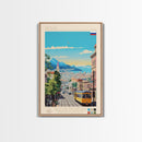 Sochi Russia Travel Poster Framed Canvas Print, Midcentury Modern Art, Pop Art Wall Decor, Living Room Art, Bedroom Decoration