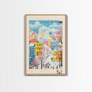 Voronezh Russia Travel Poster Framed Canvas Print, Midcentury Modern Art, Pop Art Wall Decor, Living Room Art, Scenic Wall Art