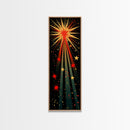 Starburst Explosion on Black Background - Framed Canvas Print, Boho Art, Midcentury Modern, Skinny Art, Tall Art, Bedroom Wall Art, Minimalist Art