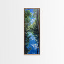 Majestic Waterfall In A Tropical Jungle Skinny Art Framed Canvas Print For Living Room Or Guest Room Wall Art