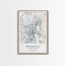 Providence Street Map, Rhode Island Map, City Map Art, Minimalist Art, Wall Art, Canvas Print, Bedroom Wall Décor, Gift For Couples,