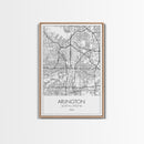 Arlington Street Map, Texas Map, City Art, Travel Map, Home Office Art, Family Gift, Modern Art, Wall Art, Canvas Print, Canvas Wall Art
