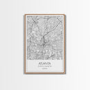 Atlanta Street Map, Georgia Map, City Map Art, Travel Print, Couple Gift, Minimalist Art Print, Wall Art, Canvas Print, Canvas Wall Art
