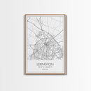 Lexington Street Map, Kentucky Map, City Map Art, Modern Wall Art, Wall Art, Canvas Print, Travel Wall Art, Dorm Room Décor, Engagement Gift