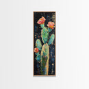 Blooming Cactus Canvas Print pink orange wall art southwest wall art agave painting boho art botanical prints