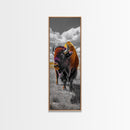Vibrant Western Bison Framed Canvas Print | Rustic Wildlife Art | Moody Southwest Wall Art | Farmhouse Decor | Nature Art | Gift Idea