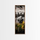 Black White Bison Canvas Print Rustic Wall Art Western Art Farmhouse Art Tall Narrow Art Above Sofa Art Gift Idea Him