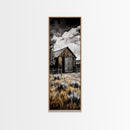 Rustic Barn Landscape Canvas Print Farmhouse Wall Art Barn Landscape Oil Painting Rustic Decor Moody Art Above Sofa Art