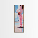 Pink Cowgirl Boot Canvas Print, Black Cowgirl Painting, Coastal Cowgirl Wall Art, Western Decor, Light Pink Wall Art, Farmhouse Art