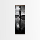 Lone Cowboy, Reflection Photography, Framed Canvas Print, Rustic Art, Moody Wall Art, Extra Wide Art, Southwest Wall Art