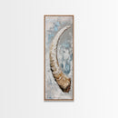 Abstract Horn Art Rustic Wall Decor Framed Canvas Print | Wabi Sabi Art | Minimalist Art | Neutral Home Decor | Textured Painting