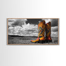 Embroidered Cowboy Boots Canvas Print | Western Wall Art | Chicano Art | Moody Art | Rustic Decor | Southwest Art | Extra Wide Art