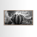 Desert Cactus, southwest wall art, Joshua tree art, rustic art, landscape painting, desert decor, panoramic art, Canvas Print