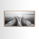 Nautical painting, ocean waves, coastal decor, seascape painting, panoramic art, extra wide art, framed canvas print