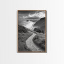 Coastal Pathway, coastal landscape art, seascape painting, nature trail print, ocean decor, beach house art, framed canvas print, nautical decor