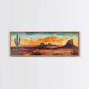 Southwest Wall Art, Framed Canvas Print, Joshua Tree Art, Desert Landscape Painting, Extra Wide Art, Rustic Wall Art, Above Couch Art, Gift Idea