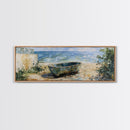 Beach Tub, rustic decor, coastal wall art, wabi sabi art, framed canvas print, farmhouse art, seascape painting, nautical decor