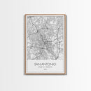 San Antonio Street Map, Texas Map, City Map Art, Minimalist Art, Wall Art, Canvas Print, Black And White Art, Travel Print, Family Gift