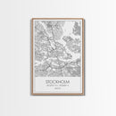 Stockholm Street Map, Sweden Map, Europe City Map Print, Modern Wall Art, Wall Art, Canvas Print, Dorm Room Décor, Wedding Gifts, Travel Art