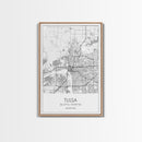 Tulsa Street Map, Oklahoma Map, City Map Print, Modern Wall Art, Wall Art, Canvas Print, Dorm Room Décor, Gift For Husband, Travel Art Print