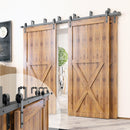 Double Track U-Shape Bypass Sliding Barn Door Hardware Kit - Classic Design Roller