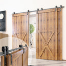 Single Track Bypass Sliding Barn Door Hardware Kit - Classic Design Roller
