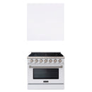 Akicon 36" Stainless Steel Range Hood with 600 CFM Insert & 6-Burner Gas Range Combo – Powerful Ventilation, Convection Oven, Multiple Finishes