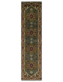 10 feet runner rug Mustard, Gray and Ivory Hand knotted Traditional wool Area Rug