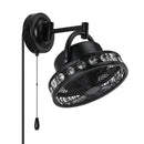 10" Modern Black Small Ceiling Fan with Pull Chain