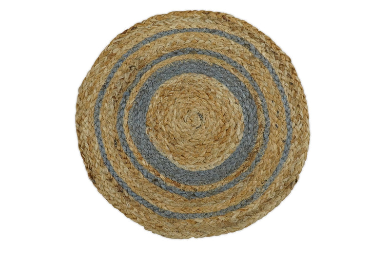 100% ALL NATURAL FIBER HAND BRAIDED BOHO ROUND JUTE RUG | JR25R