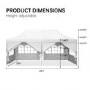 10x20 Heavy Duty Pop up Canopy Tent  Easy Pop Up Commercial Outdoor Canopy Wedding Party Tents with Roller Bag