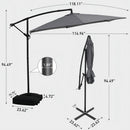Ainfox 10ft Patio Umbrellas Offset Outdoor Umbrella Cantilever Hanging Umbrellas