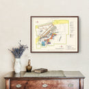 Vintage Map of Rapid City Air Force Base, 1952