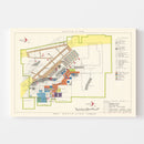Vintage Map of Rapid City Air Force Base, 1952