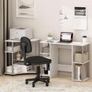 Jaya White Oak Computer Study Desk Stainless Steel Frame