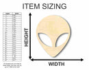 Unfinished Wood Alien Head - Outer Space - Craft - up to 46" DIY