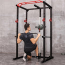 Rovix 1000LBS Multi-Functional Barbell Rack Squat Power Cage With Weight Bench (SAK35822)
