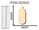 Unfinished Wood Baby Bottle Shape - Nursery Decor - Craft- up to 46" DIY