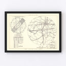 Vintage Map of the Godman Air Force Base Vicinity, 1951