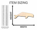 Unfinished Wood Beluga Whale Shape - Ocean - Craft - up to 46" DIY
