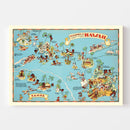Vintage Map of Hawaii 1935