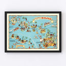Vintage Map of Hawaii 1935
