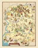 Vintage Map of Arizona 1935