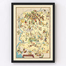 Vintage Map of Arizona 1935